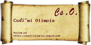 Csémi Olimpia névjegykártya